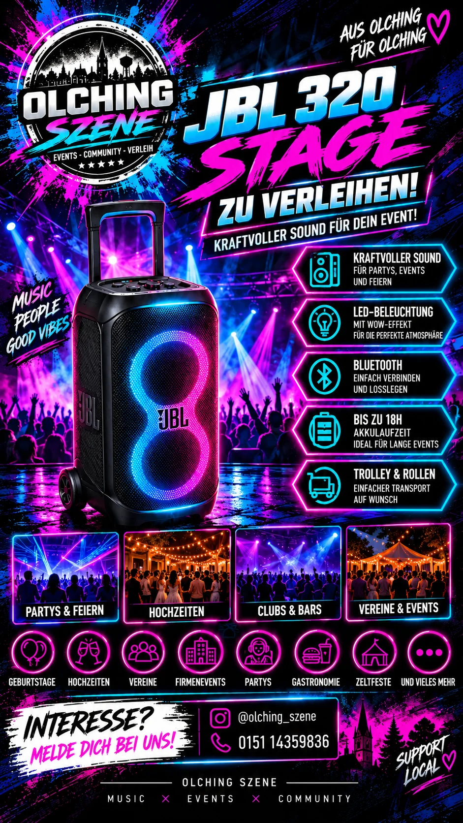 JBL PartyBox 320 Stage mit Lichteffekten